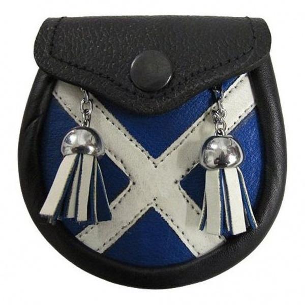 Babies Kilt Saltire Sporran With 2 Tassels & Belt