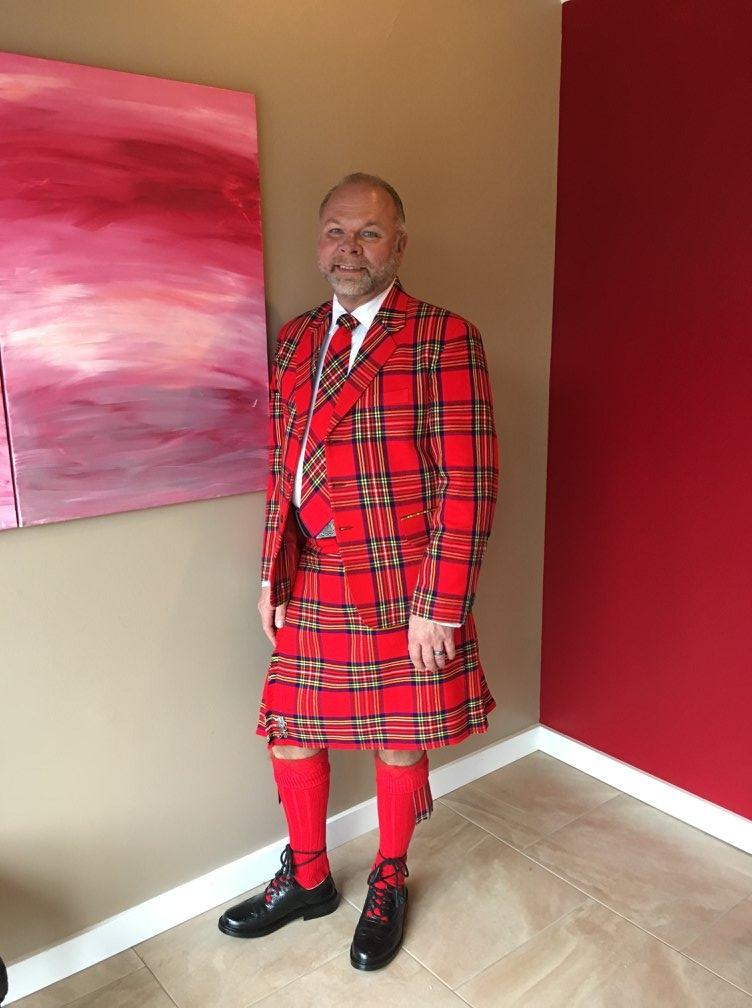 Argyle Tartan Jacket & Kilt Outfit
