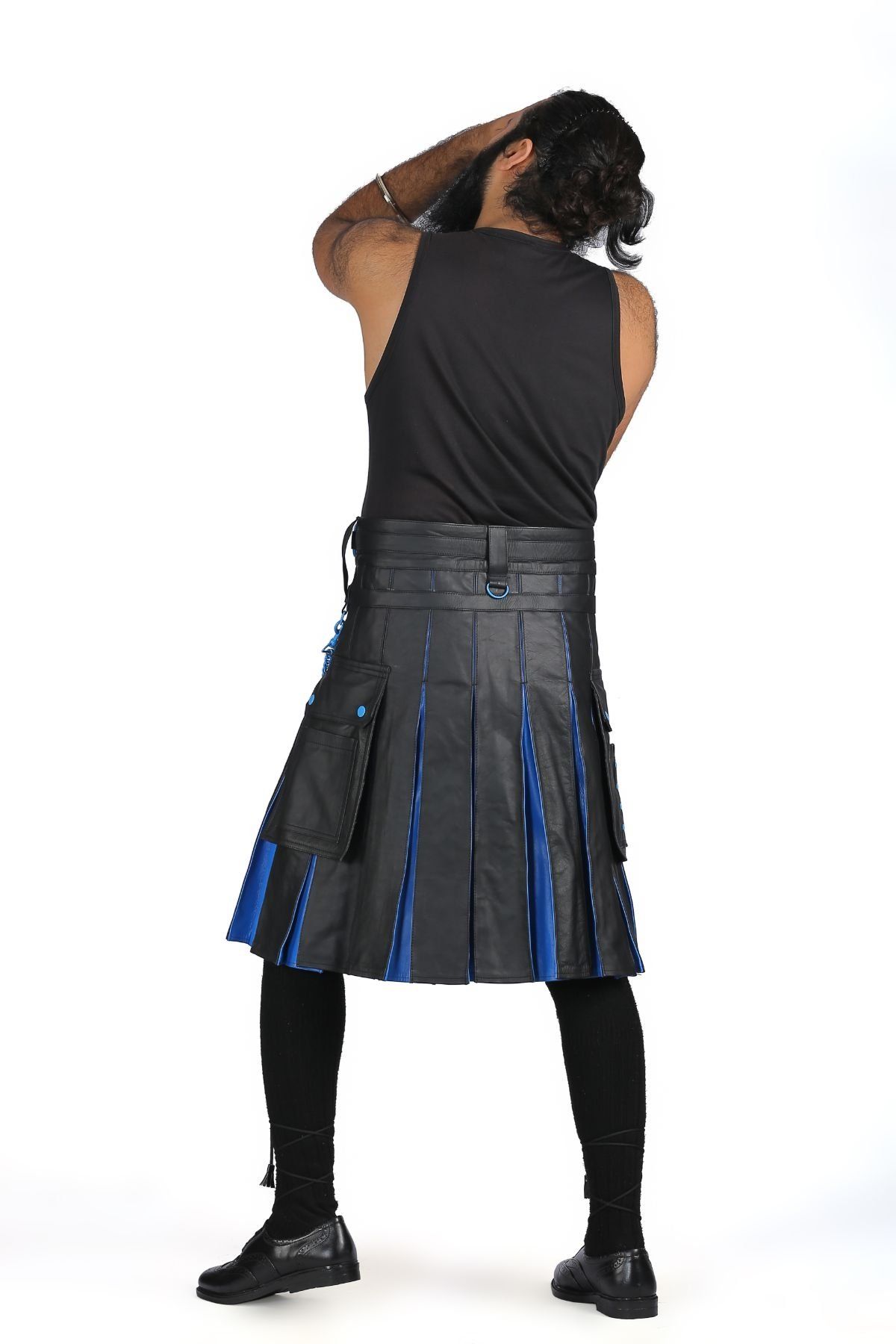 Black Exotic Hybrid Leather Kilt