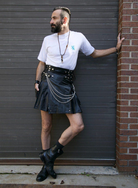 Casual Leather Kilt For Sexy Men