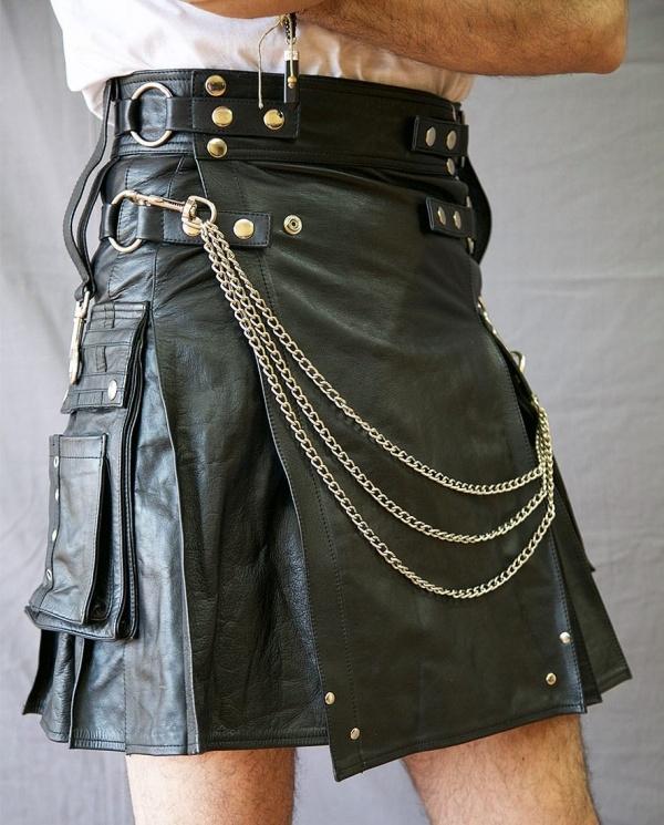 Casual Leather Kilt 
