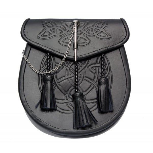 Embossed leather Semi Dress Pin lock Sporran