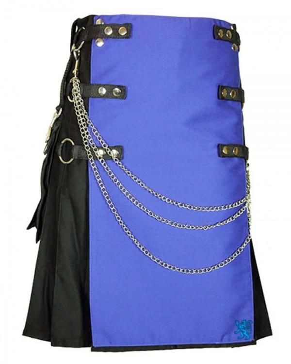 Multi Color Apron Kilt In Blue Front