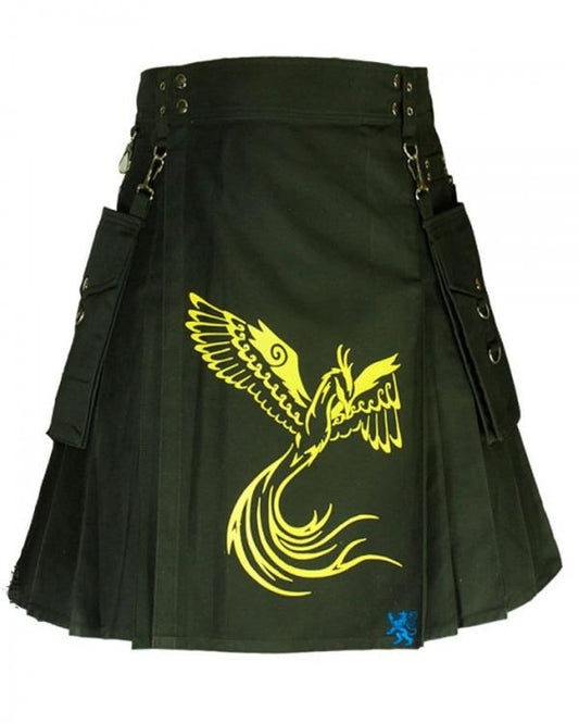 Front Apron Printed Kilt for Fashionable Men