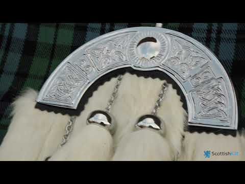 Full Dress White Rabbit Fur Sporran With Five Tassels