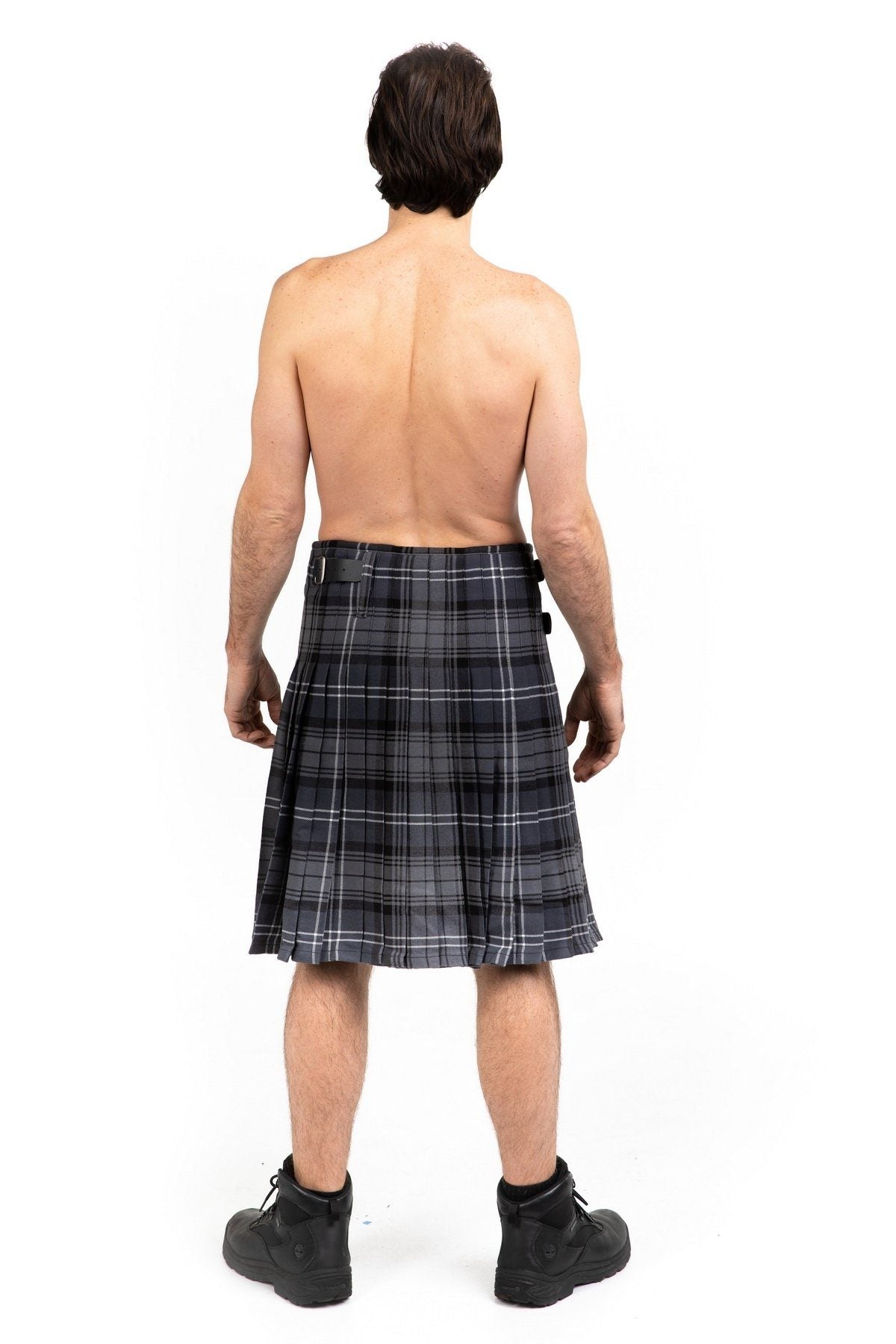  Buy Gray Hamilton Tartan Kilt - Back view