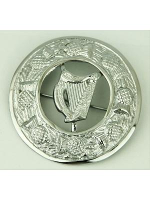 Irish Harp Kilt Fly Plaid Brooch