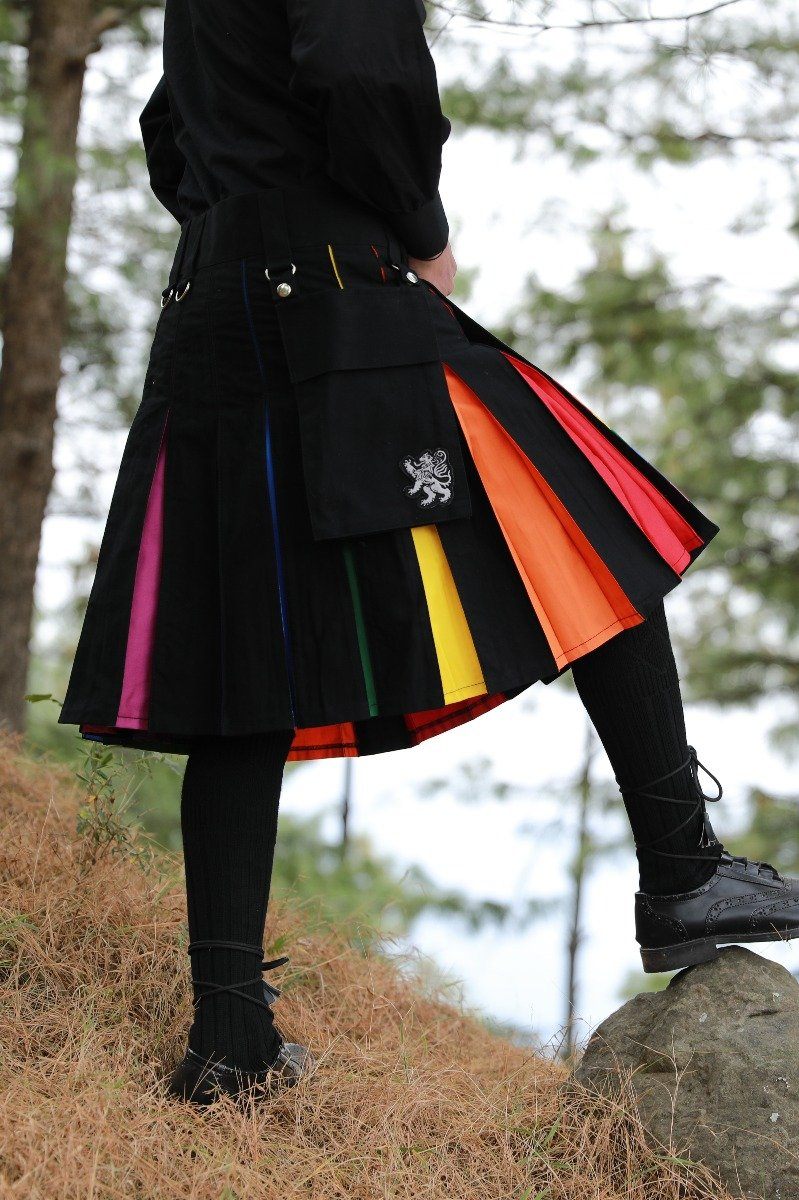 LGBT Gay Pride Rainbow Hybrid Kilt-back