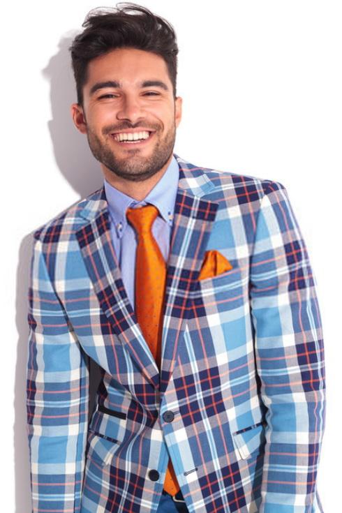 Men's Tartan Suit Jacket