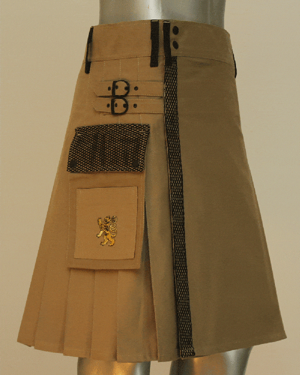 Net Pocket Kilt For Working Men in khaki