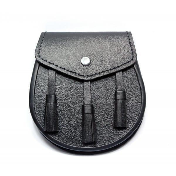 Plain Black Leather Casual Day Sporran