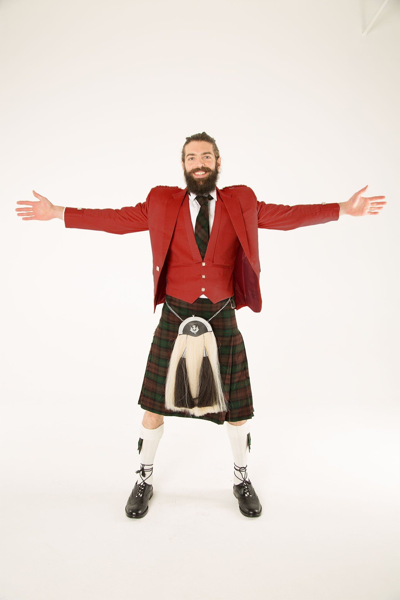 Red Prince Charlie Jacket & Waistcoat