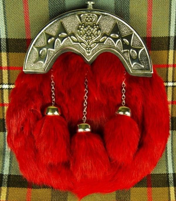 Red Rabbit Fur Full Dress Sporran