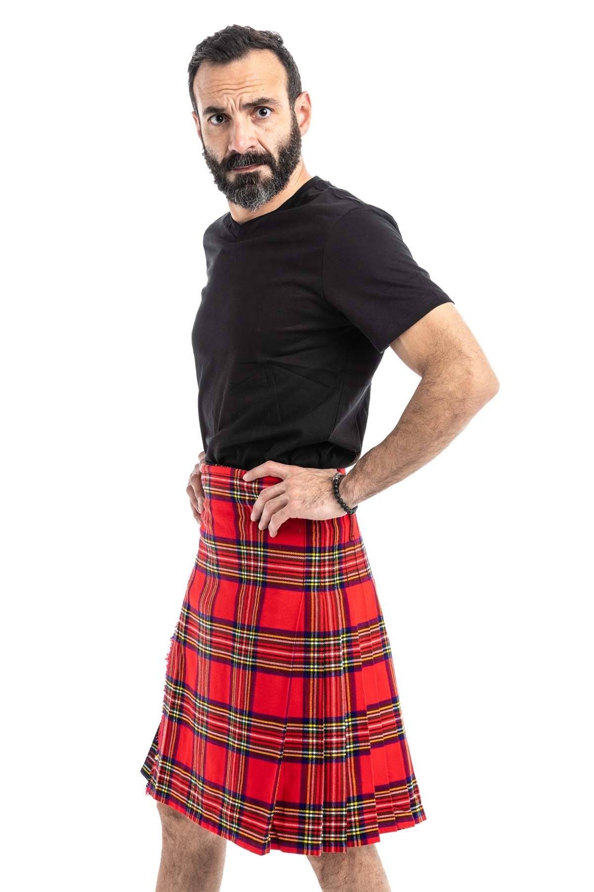 ROYAL STEWART TARTAN KILT SIDE VIEW