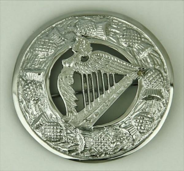 Scottish Lady harp kilt Fly Plaid Brooch