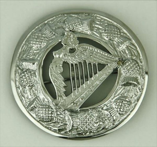 Scottish Lady harp kilt Fly Plaid Brooch