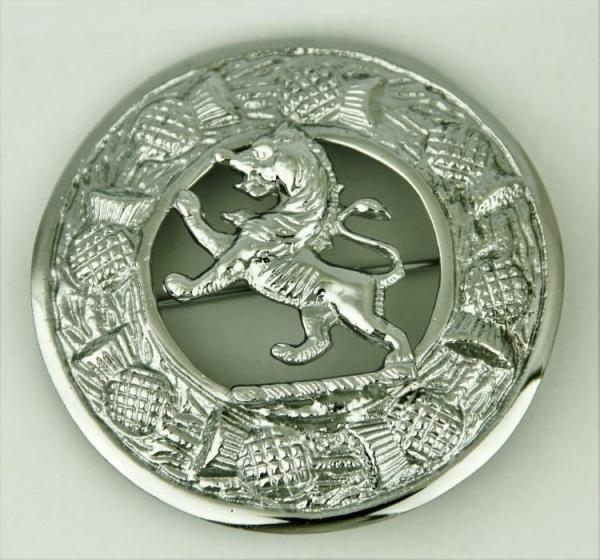 Scottish Lion Rampant Kilt Fly Plaid Brooch