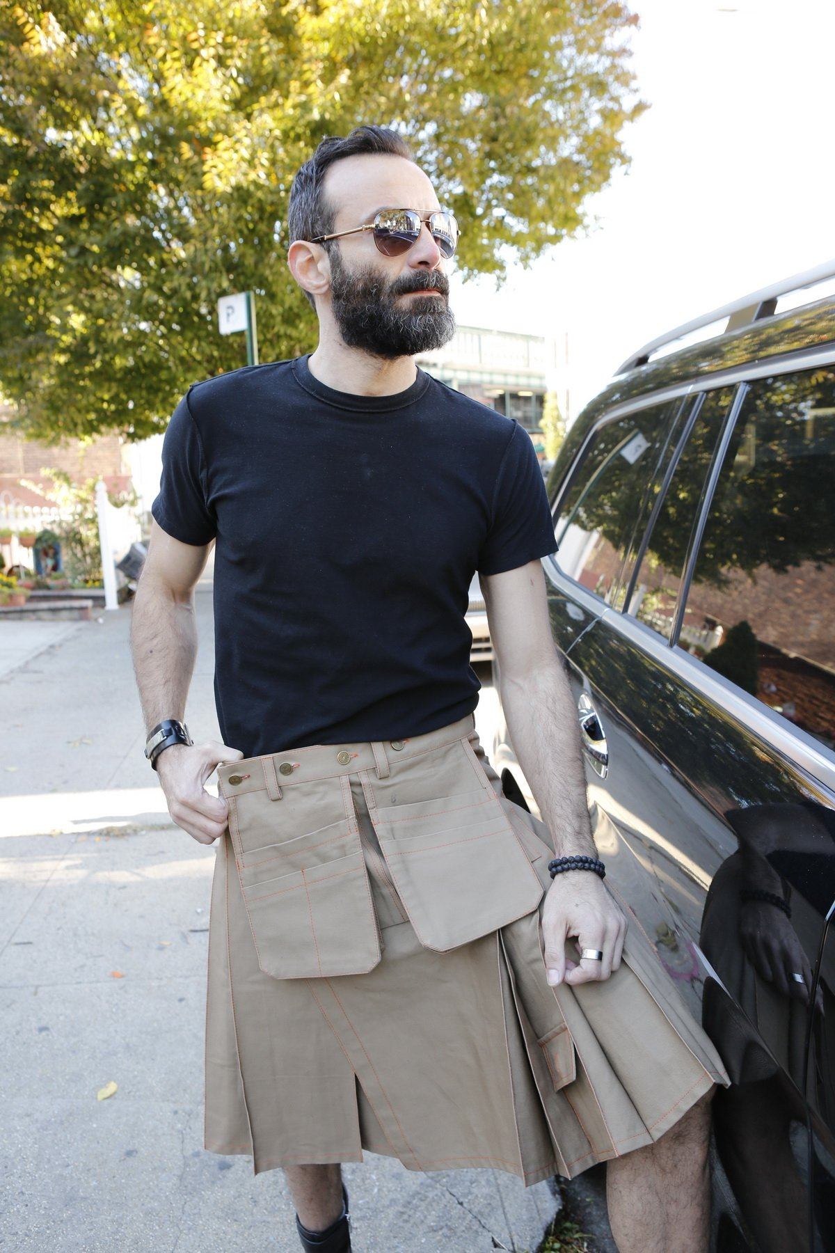 Workwear Kilt For Working Men - Front Side View